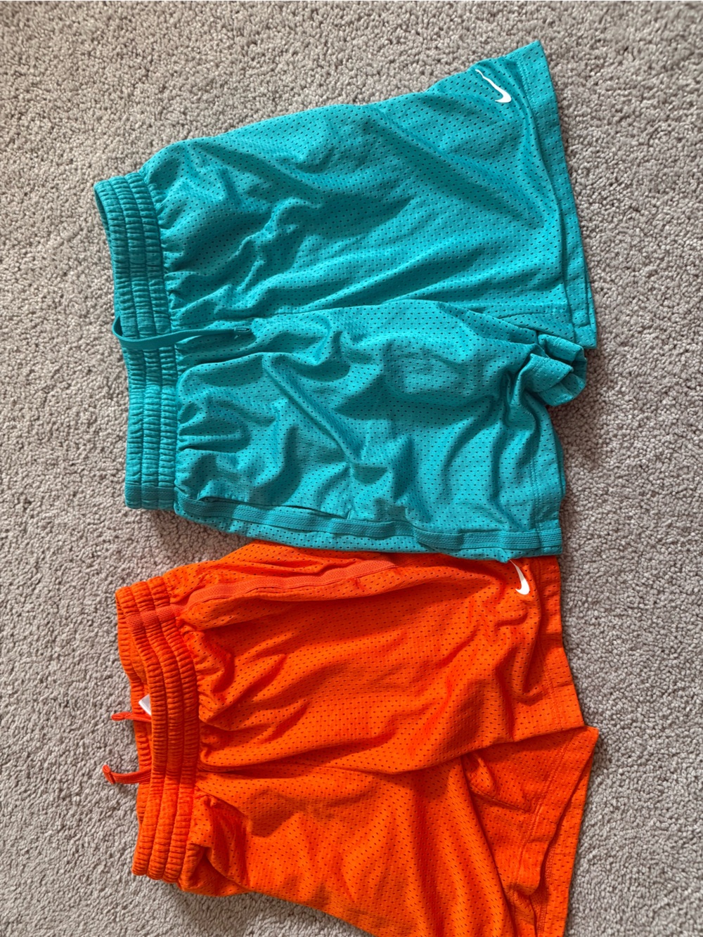Nike Kids Athletic Shorts Teal and Orange